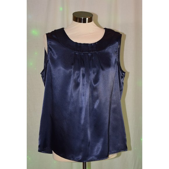 Kasper Tops - Kasper Blue/ Black Tank size L